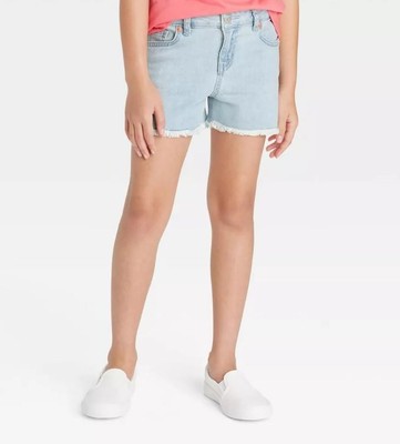 Girls Medium 7/8 Adjustable Waist Stretchy Light Denim Blue Jean