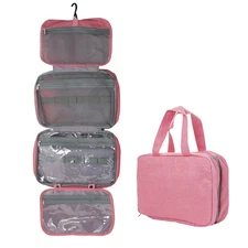 Travel Toiletry Bag with Hanging Hook Portable Organizer for Makeup Accessories