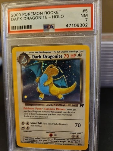 Dark Dragonite 5/82 Team Rocket Holo Base Set PSA 7 Pokemon