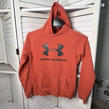 Under Armour Loose Fit Cold Gear Youth Hoodie Reddish Orange Size X-large VGC