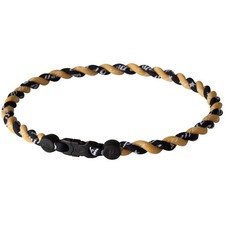 Phiten Tornado Titanium Necklace Black/Gold - 22 Inch