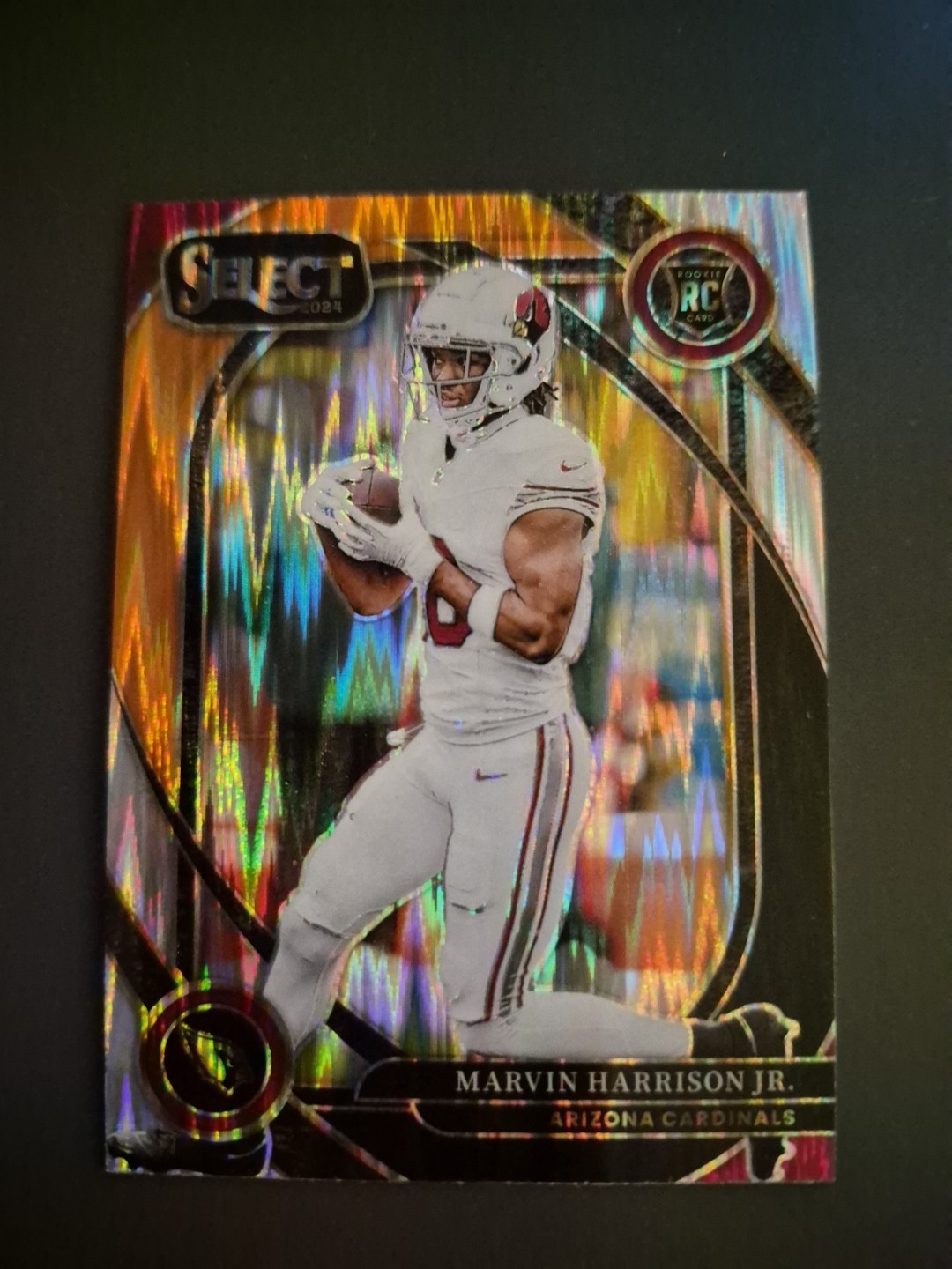 MARVIN HARRISON JR. 2024 SELECT CLUB LEVEL ROOKIE ORANGE and Black SHOCK