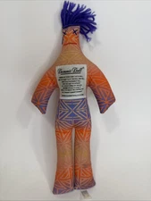 Original Dammit Doll Orange/Purple Stress Relief Purple Yarn Hair 12.5”