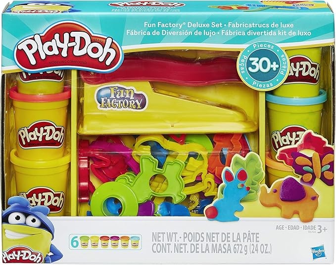 Play-Doh Fun Factory Deluxe Set, 31 Tools & 6 Cans, Back to School Gifts