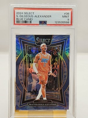 PSA 9 2024-25 PANINI SELECT PRIZM SHAI GILGEOUS-ALEXANDER #49/99 OKC THUNDER
