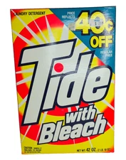 Vintage TIDE + Bleach Laundry Detergent 1990s Prop RARE New Old Stock Retro NOS