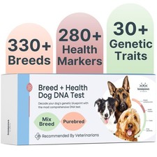 Dog DNA Testing Kit - 330 Breeds, 280 Health Risks, and 30 Traits - Compre...