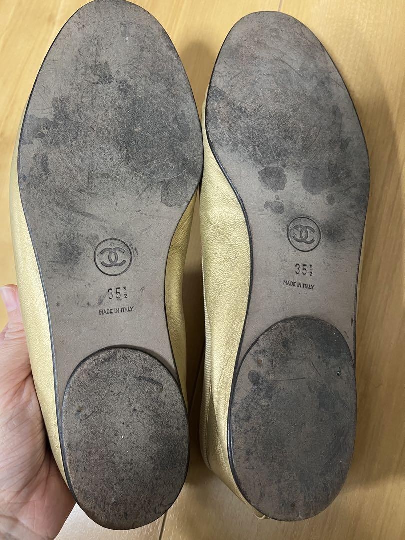 Chanel Flats Shoes Gold With Ribbon Size 35.5 US About5.5 For Women thumbnail 14