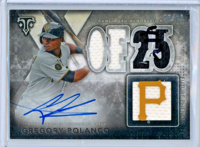 2015 Topps Marquee Gregory Polanco autographed baseball card game used relic /99