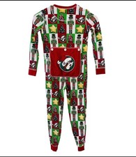 Buc-ees Christmas One Piece PJ Set Youth S Thermal Nutcracker Drop Seat Cozy