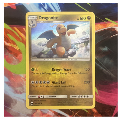 Pokémon TCG Dragonite 96/149 Sun & Moon Cosmos Swirl Holo