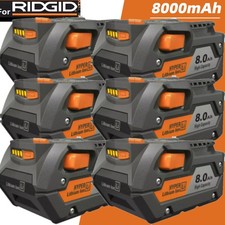 6-1PCS For RIDGID 8.0Ah Battery 18V R840087 R840083 R840085 R840084 Rigid Tool