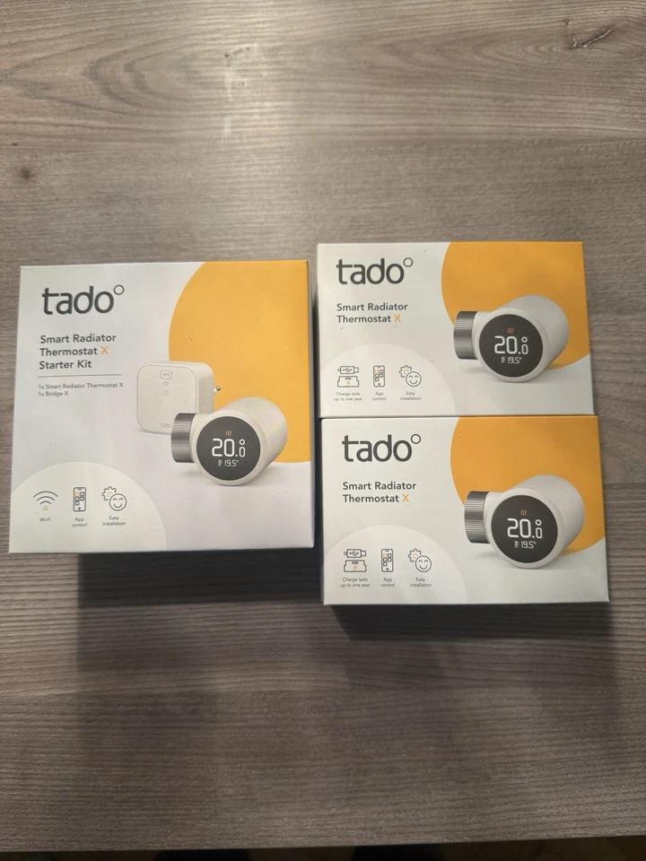 tado X 3er Set - 3 Thermostate + WLAN Matter Gateway
