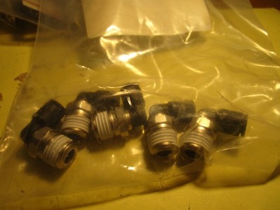 1/4'' Tube x 1/4'' Male NPTF 90° Nylon Push-to-Connect Swivel Elbow QTY 5