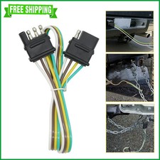 2ft 4-pin Trailer Light Plug Wiring Harness Extension 18 Awg Flat Wire Connector 2ft 4-pin Trailer Light Plug Wiring Harness Extension 18 Awg Flat Wire Connector