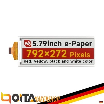Waveshare 5,79'' E-Paper Display (G) 792x272 Pixel Rot/Gelb/Schwarz/Weiß SPI