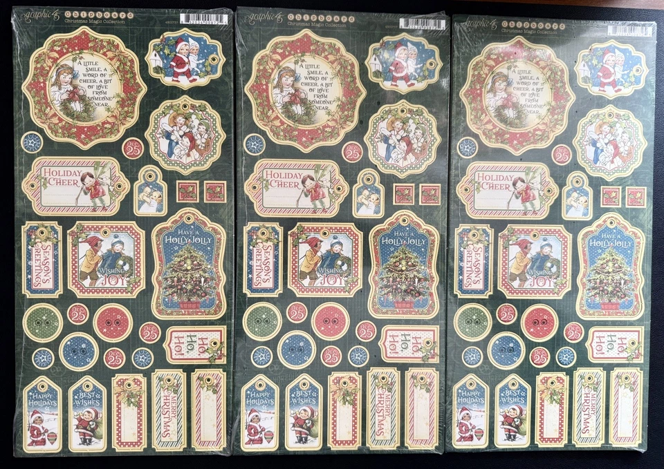 3 件装!!!  图形 45 圣诞魔法刨花板元素 (78) 件!!! 全新 — 第 3/4 张图片