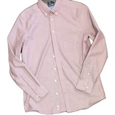 Stafford Slim Fit Pink Dress Shirt M 15-15 34-35 Coolmax Wrinkle Resistant