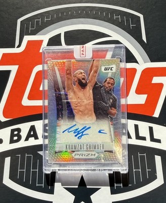 Khamzat Chimaev Auto – 2023 Panini Prizm UFC Autograph 🔥 Sticker