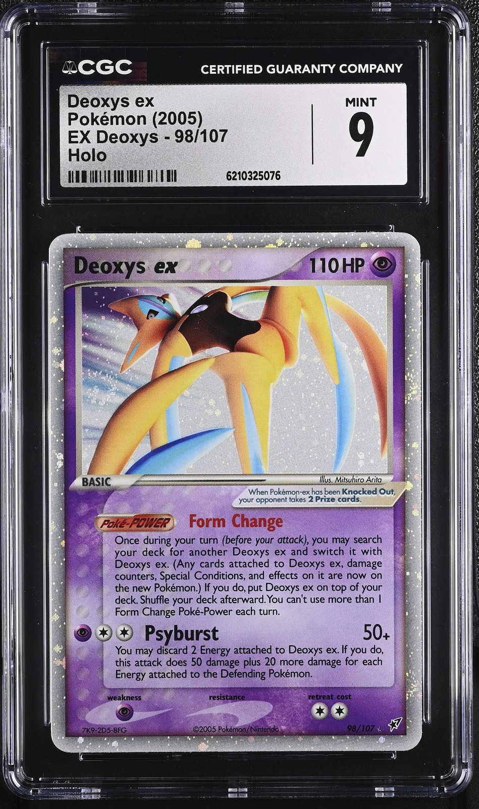 CGC 9 MINT Deoxys EX 98/107 EX Deoxys Holo Swirl Pokemon Card