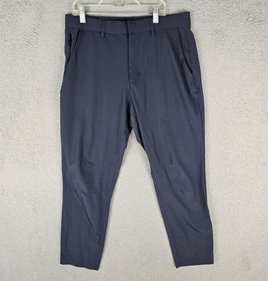 Fabletics Chino Pants Mens Navy Stretch Casual High Rise Regular Fit Skinny Leg