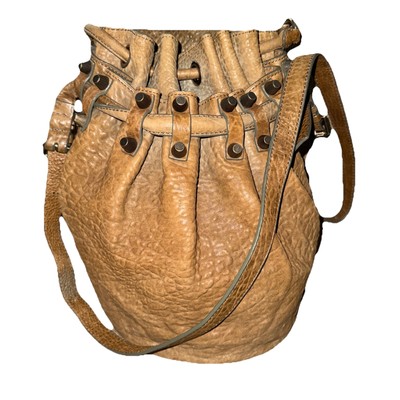 Alexander Wang Brown Tan Pebbled Leather Rocco Diego Studded