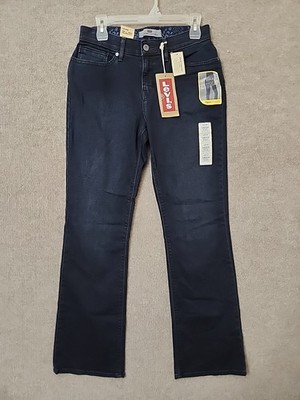 Levis 525 Bootcut Perfect Waist Jeans Women 8 Blue Dark Wash Slimming StretchNEW