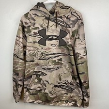 Under Armour hoodie men's s green camo EUC Hunting Fishing Outdoors