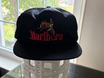 Marlboro Man Snapback Hat Adult One Size Black Embroidered Cowboy Vanguard Tag