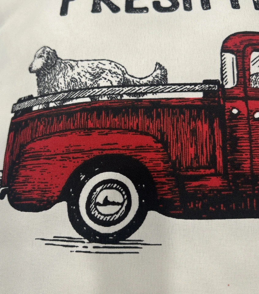 Red Truck FRESH MARKET Indoor Outdoor Toss Throw Pillow With Dogs 16x16 - Image 3 of 3