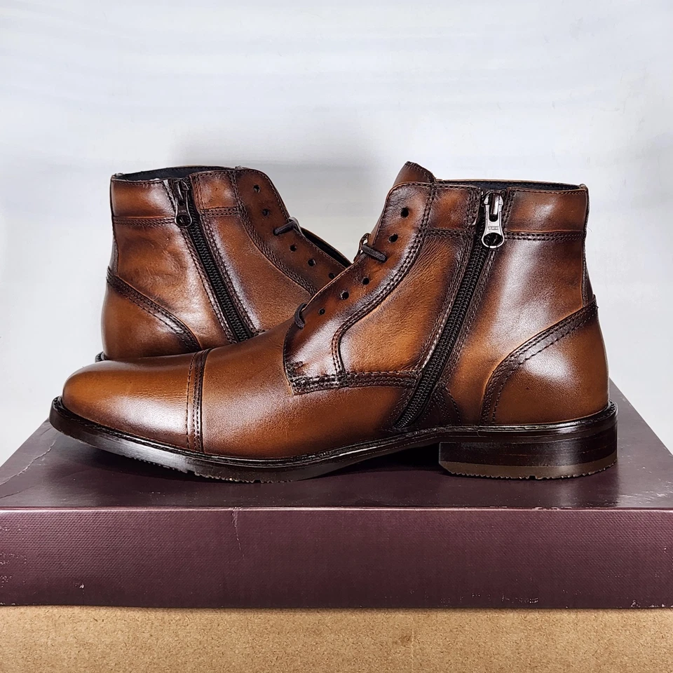 Talla 10 - Bota Johnston & Murphy Wilkes Puntera Cremallera - Cuero Marrón Foto 4 de 4