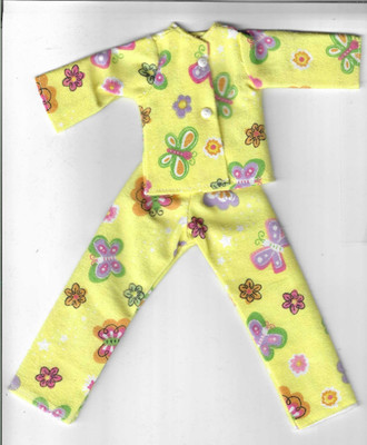 Doll Clothes-Cute Flannel Butterflies Print Pajamas that fit Barbie-Homemade BP4