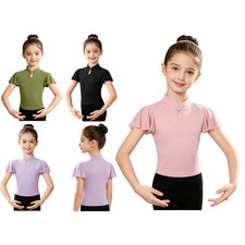 Kids Girls Top Mesh T-shirt Sport Shirt Examination Practice Athletic Dance