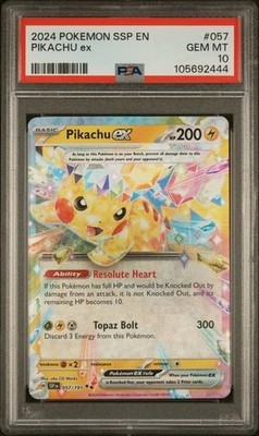 2024 POKEMON SSP EN-SURGING SPARKS #057 PIKACHU EX PSA 10 | eBay
