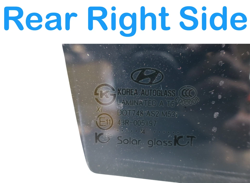 11-16 Hyundai Equus Rear Right Passenger Side Door Window Auto Glass Black Oem - Image 3 of 4