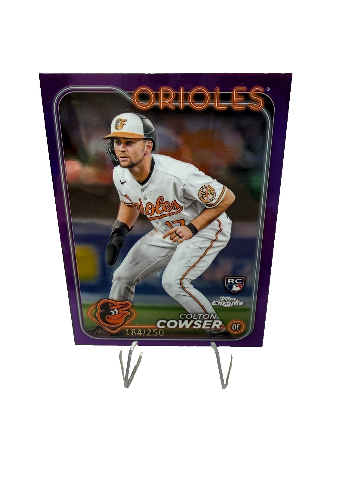 Colton Cowser 2024 Topps Chrome Purple Refractor RC /250 #278 Orioles