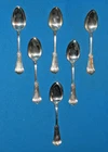 Vintage Set of 6 Gorham - Wood & Hughes Humboldt Sterling Silver Teaspoons - P