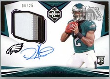 Jalen Hurts 2020 Panini Limited Rookie Patch Autograph Card #114 8/25. rookie card picture