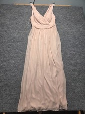 Adrianna Papell Women's Draped Sequin Gown Dress Pink Size 12 Wide Straps Flared