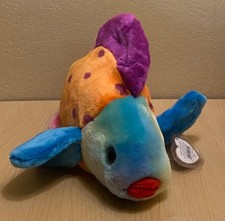 1999 TY "LIPS" Beanie Baby Buddies Ty Dye Fish Retired