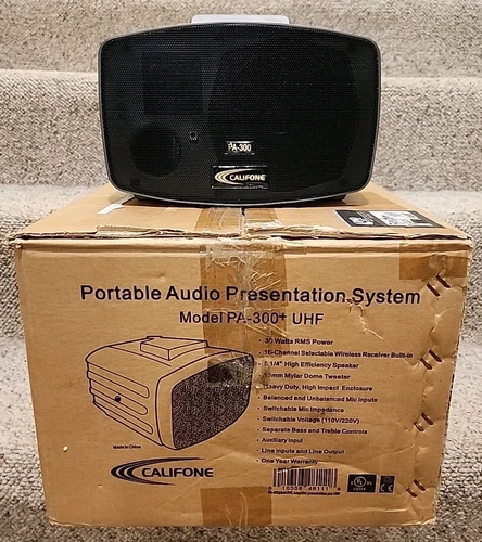 Califone PA-300+UHF Portable Audio Presentation System TESTED WORKING