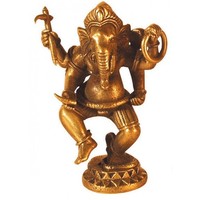 Ganesha Elefantengott Tanzend Messing 6 Cm Figur Statue Skulptur Gottheit