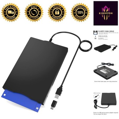 External USB Floppy Disk Drive - 1.44 MB, Lightweight & No External Power Needed
