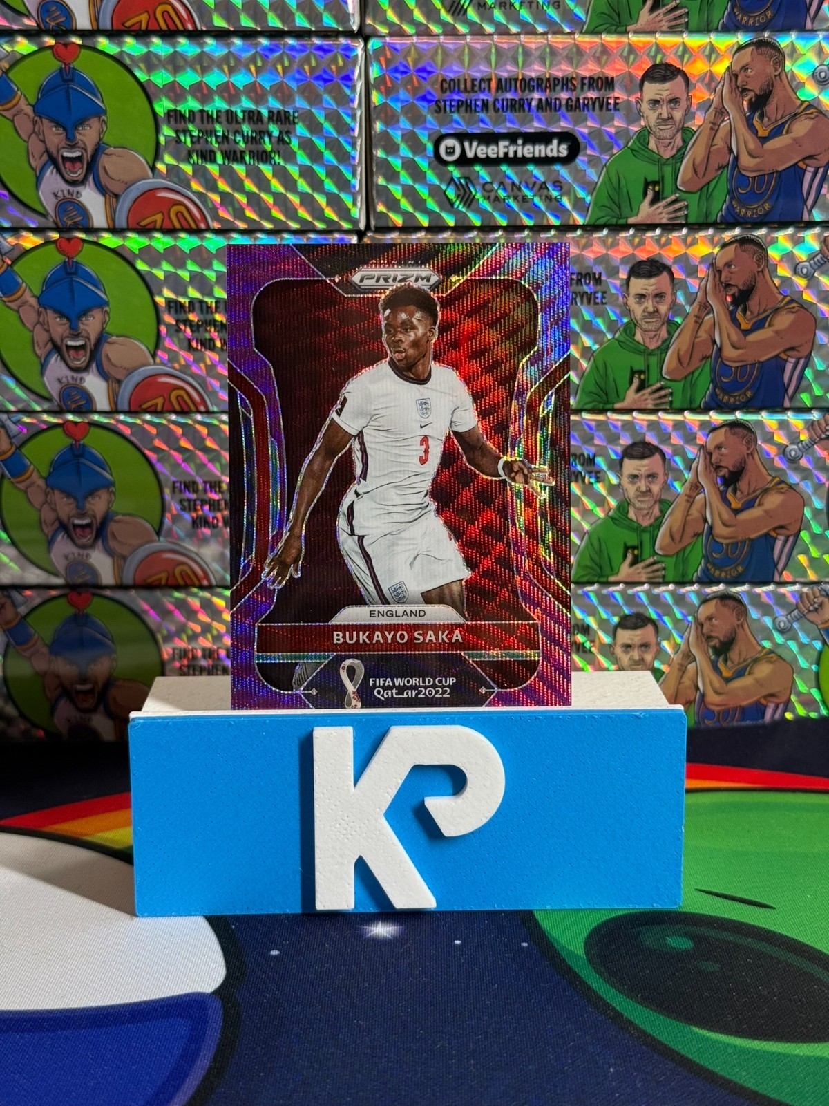 2022 Panini World Cup Prizm Bukayo Saka Purple Wave /99 England