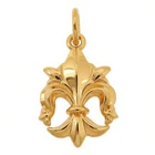 Royal French Heraldic Fleur De Lis Pendant Charm Gold Lily Flower For Necklace