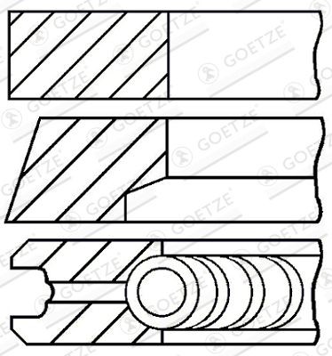 Kolbenringsatz Goetze Engine 08 118000 00 FÜR Alfa Romeo Passend FÜR Fiat-image