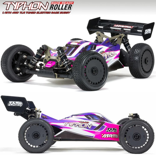 ARRMA RC Car 1/8 TLR Tuned TYPHON 4 Wheel Drive Roller Buggy Pink/Purple ARA8306