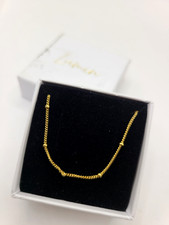 Lumin 14k Yellow Gold Filled 1/20 Stationary Bead Chain Anklet 9" + 1"