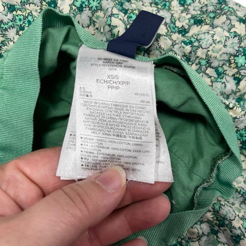 Baby Gap XS Green Floral Cotton Boonie Bush Bucket Hat Garden Pool Beach Wear - Picture 6 of 7