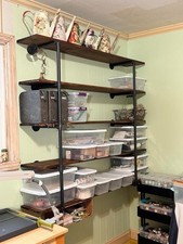 2 Pcs 14" Shelf Brackets, Industrial Wall Mount Iron Black Vintage Retro